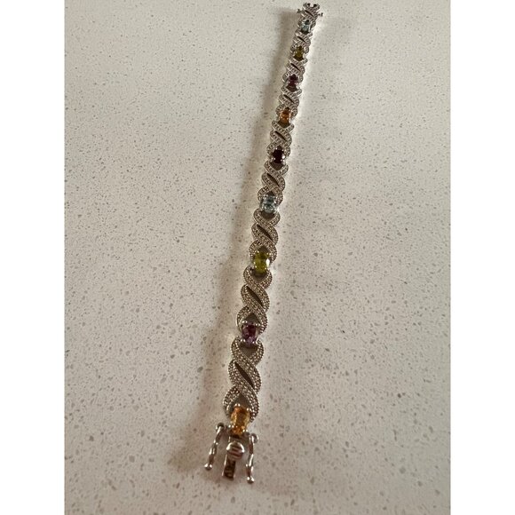 SAVVY CIE JEWELS diamond and multi gemstones bracelet - Picture 9 of 9